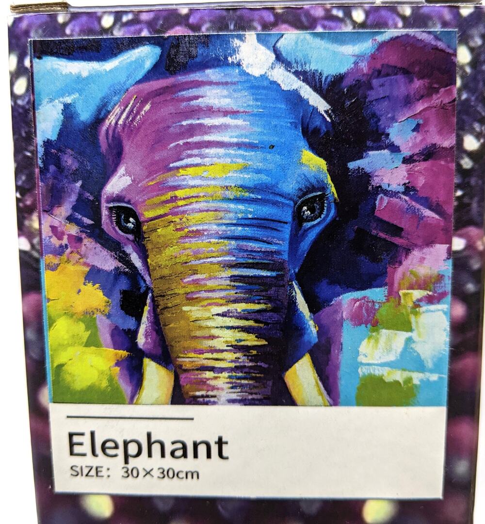 NEW Diamond Painting Kit - 12" x 12" Elephant - Very Colorful Teaching Toys Kit